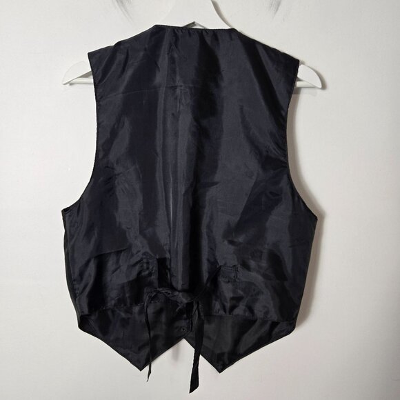 VTG Learsi Women's Size L Suede Genuine Leather Vest Black Snap Front - Picture 4 of 10